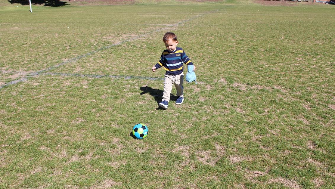 Kid on sportsfield
