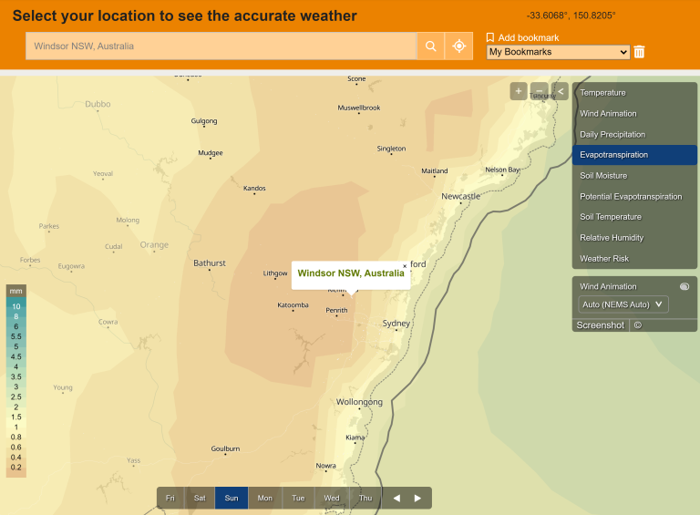Evapotranspiration, Greencast Weather Pro