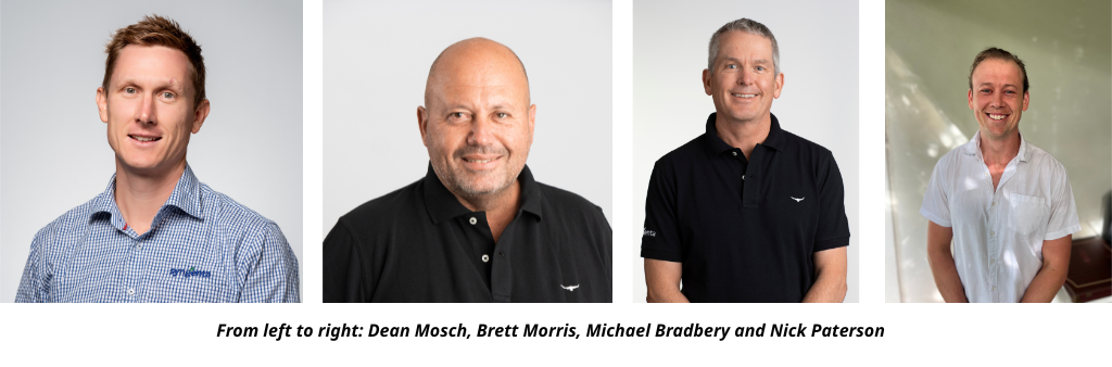 From left to right Dean Mosch, Brett Morris, Michael Bradbery and Nick Paterson